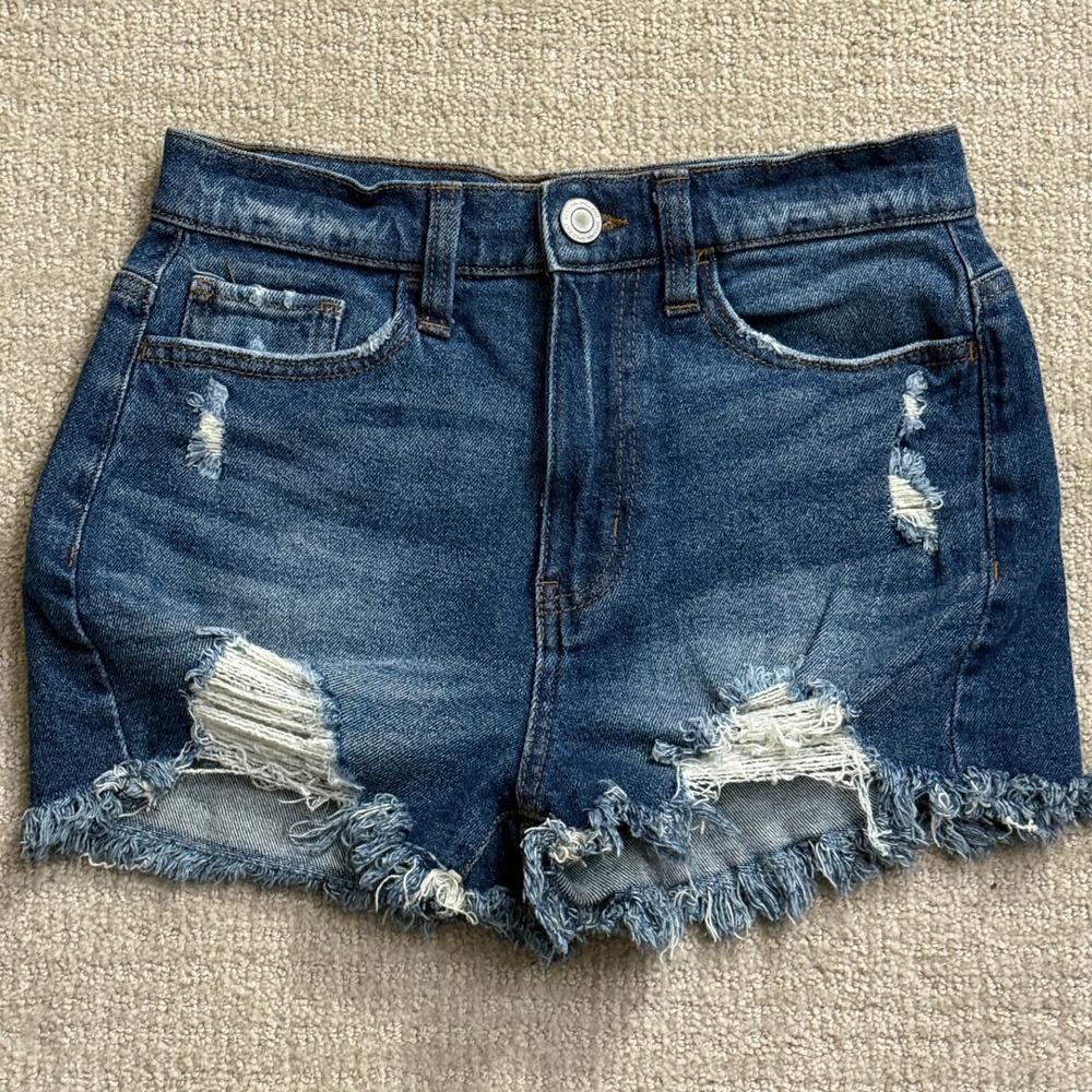 SO Vintage Stretch Mom‎ Short Distressed Frayed Hem High Rise Size 5/27W